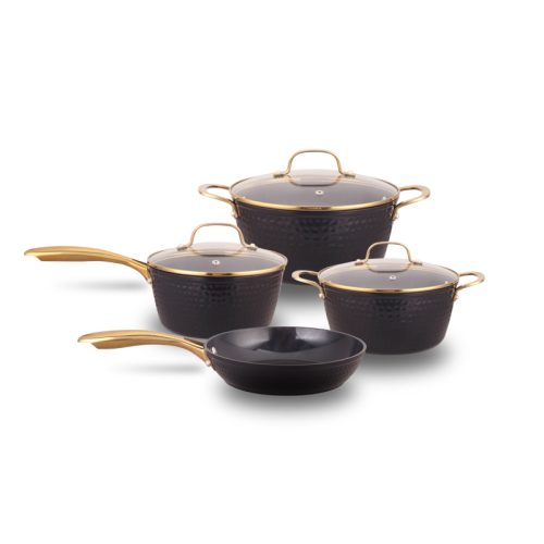 golden handle pan and pots nonstick