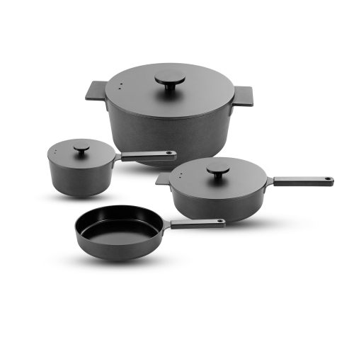 black nonstick cookware set